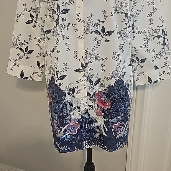 Chico's Blue Print Shirt - Picture 3 of 4